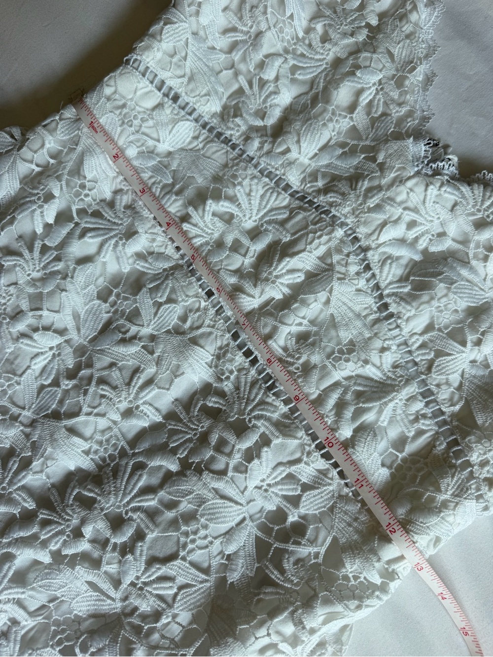 Abercrombie & Fitch White Lace V-Neck Sleeveless Mini Dress Bridal Honeymoon - Picture 16 of 17